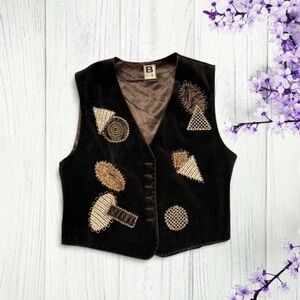 90s Bestini Paris true vintage black vest with patchwork
